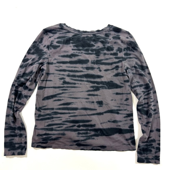 Pact Organic V Neck Long Sleeve Shirt Black Grey Tie Dye - Picture 2 of 6